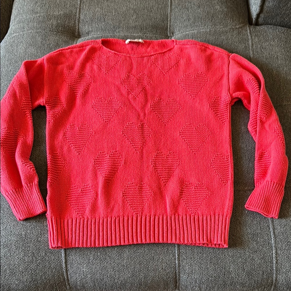 LOFT Red Crew Neck Sweater